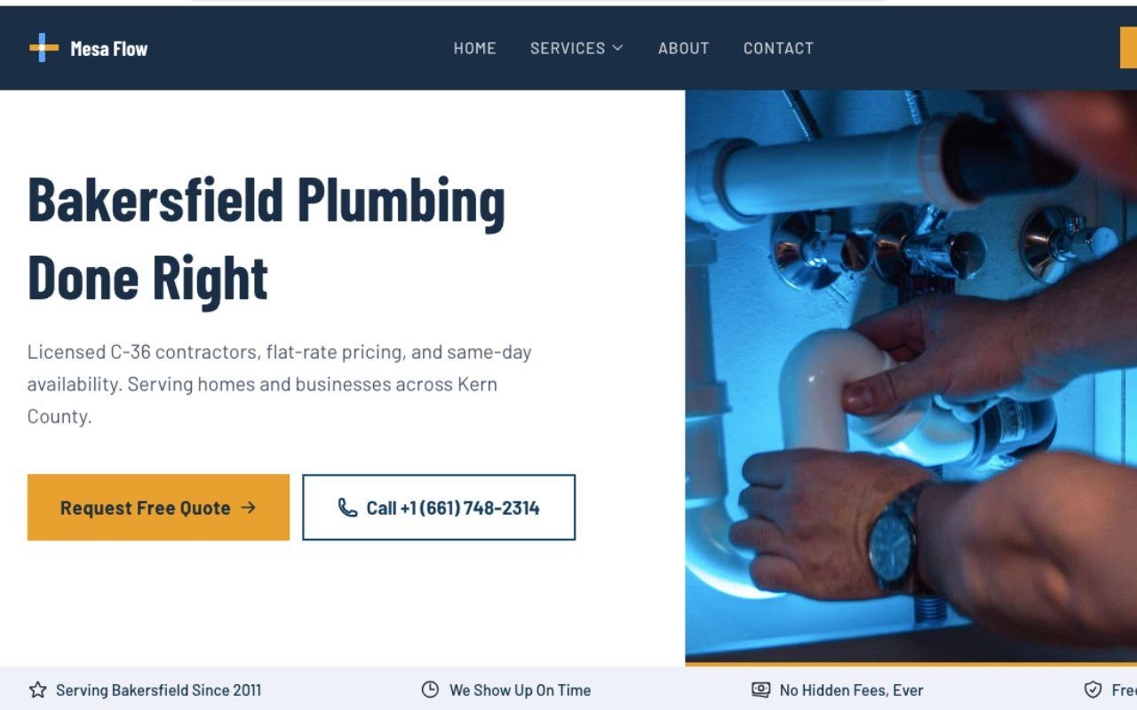 Mesa Flow Plumbing website